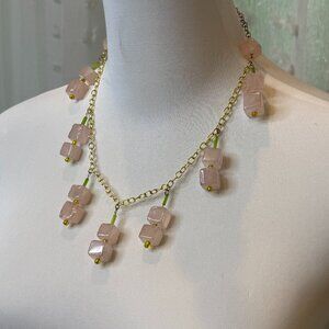 Rose Quartz Cubism Necklace